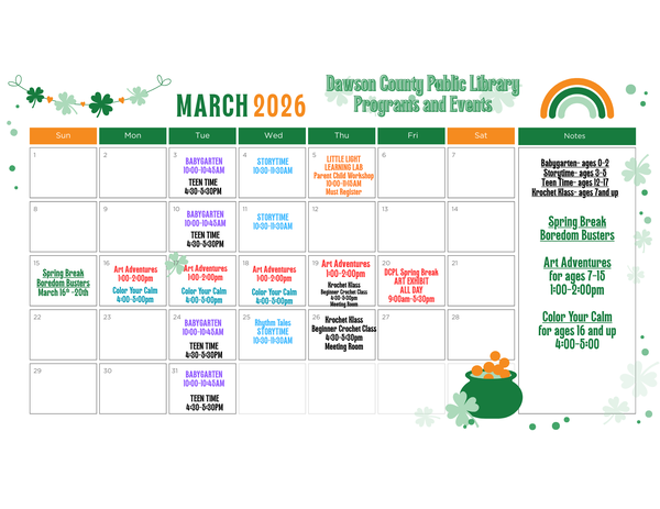 Green Orange Cute Simple Illustrated St Patrick's Day March 2026 Monthly Calendar.png